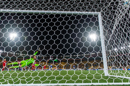 Mina Tanaka of Japan (not pictured) scores 4-0 behind