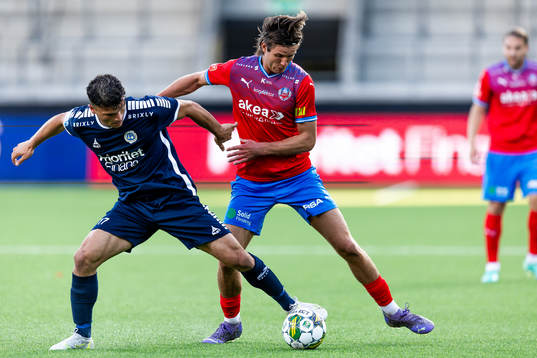 Utsiktens Mark Gorgos och Helsingborgs Wilhelm Loeper