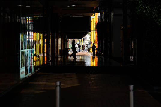 People walk in a shopping mall