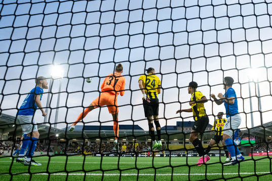Goalkeeper Nils Jonatan Johansson of Klaksvik and Amor