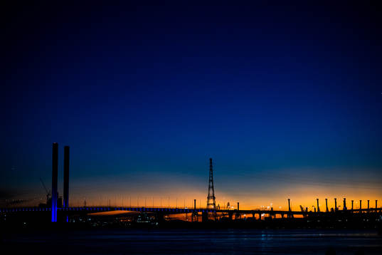 View of Bolte Bridge at sunset