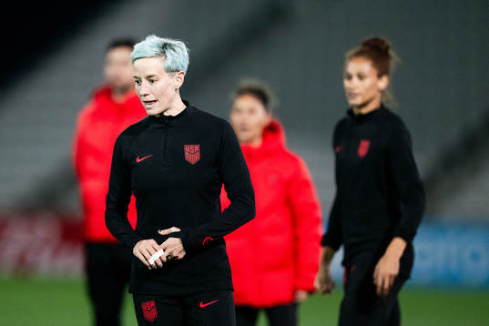 Megan Rapinoe at a training session with the women's national football team of USA