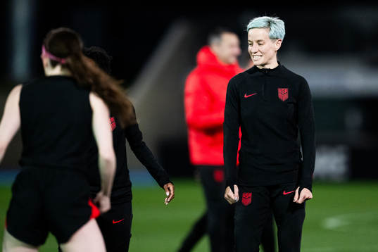 Megan Rapinoe at a training session with the women's national football team of USA