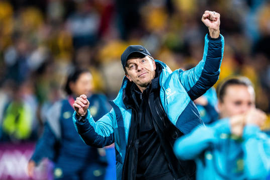 Head coach Tony Gustavsson of Australia celebrates