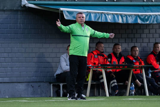 Vladimir Cheburin, head coach of Zalgiris Vilnius reacts