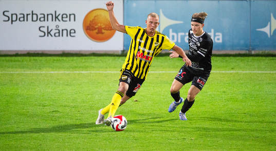IFK Hässleholms Olle Kjellman Olblad i matchen i division 2 mellan IFK Hässleholm och FK Karlskrona, i Hässleholm 11 augusti 2023.