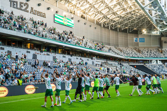 Hammarbys spelare jublar