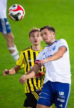 IFK Hässleholms Amir Ramanovski i matchen i DM mellan IFK Hässleholm och IFK Simrishamn, i Hässleholm 14 augusti 2023.