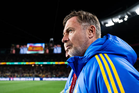 Head coach Peter Gerhardsson of Sweden ahead of the FIFA Women's World Cup semifinal between Spain and Sweden on August 15, 2023 in Auckland. 