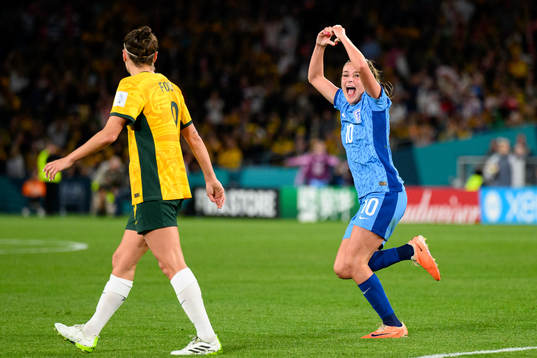 Ella Toone of England celebrates after 0-1