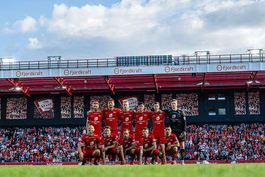 The starting eleven of Brann, from the top left; Sivert