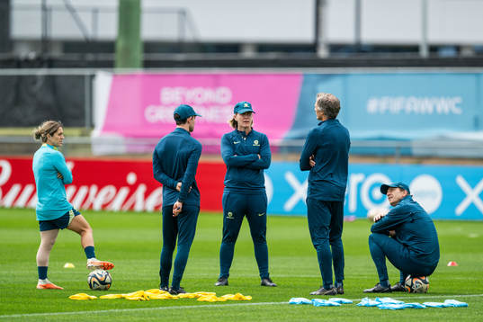 Head coach Tony Gustavsson (right) of the Australian