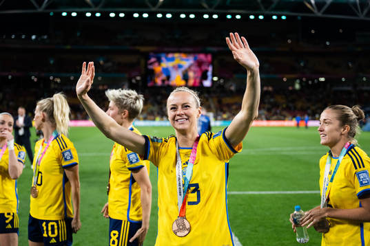 Amanda Ilestedt of Sweden celebrates