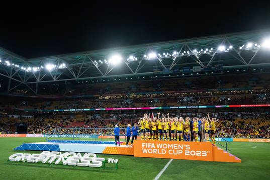 Players of Sweden celebrate with their bronze medals