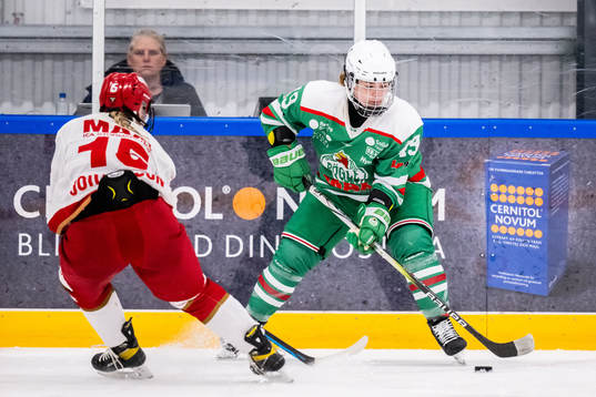Troja Ljungbys Emma Johansson och Rögles Megan Holzhuter