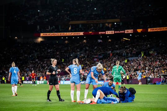 Alex Greenwood of England in pain