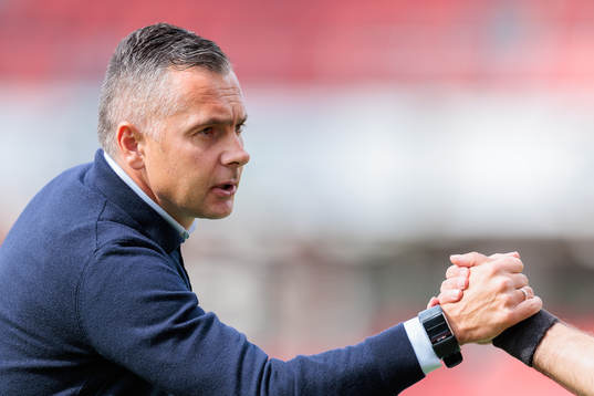 Östers tränare Srdjan Tufegdzic före fotbollsmatchen i Superettan mellan Öster och Örgryte den 27 augusti 2023 i Växjö. 