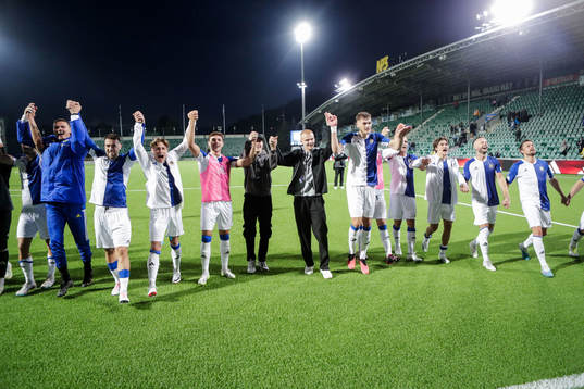 GIF Sundsvalls spelare jublar