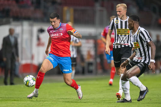 Helsingborgs Lucas Lima, Landskronas Johan Rapp och Samuel Kotto