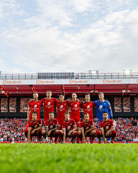 The starting eleven of Brann, from the top left; Sivert