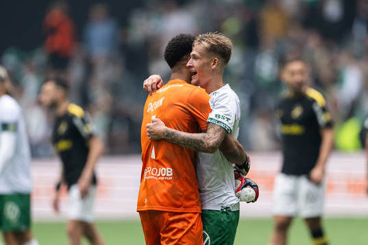 Hammarbys Oliver Dovin och Fredrik Hammar jublar