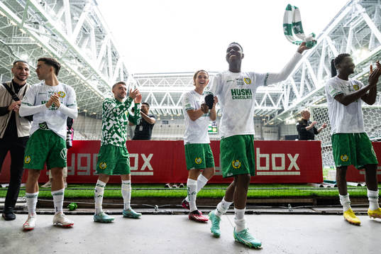 Hammarbys Anton Kralj, Markus Karlsson och Shaquille Pinas