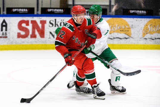 Frölundas Max Friberg och Rögles Erlend Lesund