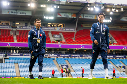 Osame Sahraoui and Antonio Nusa of Norway