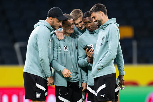 Marko Arnautović, Marcel Sabitzer, David Alaba and Florian