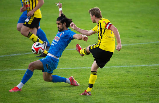 Nosabys Ameer Naseer Naji Naji i matchen i division 2 mellan IFK Hässleholm och Nosaby IF i Hässleholm 15 september 2023.
