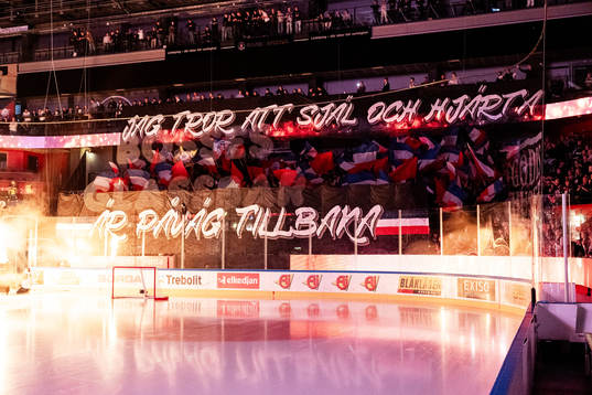 Linköpings supportrar med tifo