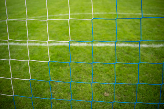 Fotbollsnät vid en träning