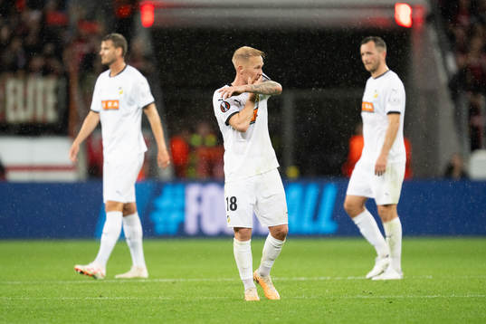 Mikkel Rygaard Jensen of Häcken looks depressed