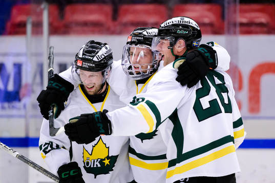 Östersunds Henrik Marklund och Sebastian Fakt jublar