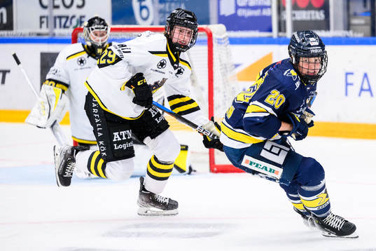 AIKs Elsa Åberg och HV71s Emma Eriksson