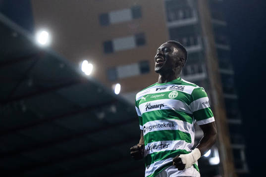 Västerås SKs Ibrahim Yalatif Diabaté jublar efter 0-1