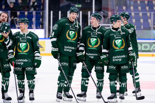 Färjestads Victor Ejdsell, Oscar Lawner, Joel Nyström