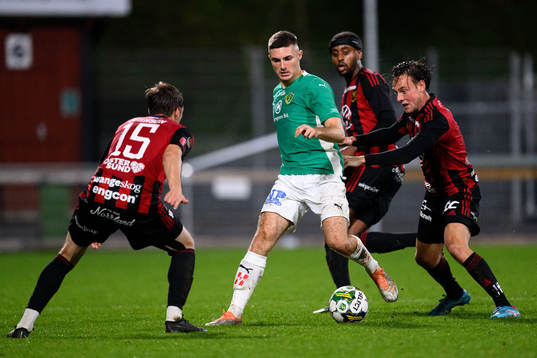 Jönköpings Södras Marko Nikolic och Östersunds Cesar Weilid