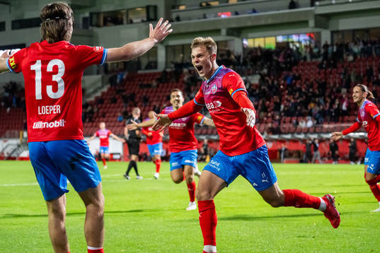 Helsingborgs Erik Ring jublar efter 4-0