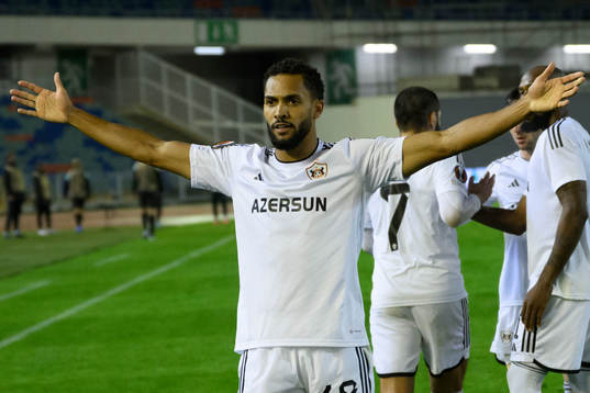Juninho of Qarabag celebrating