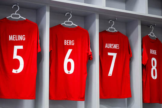 The kits of Birger Meling, Patrick Berg, Fredrik Aursnes
