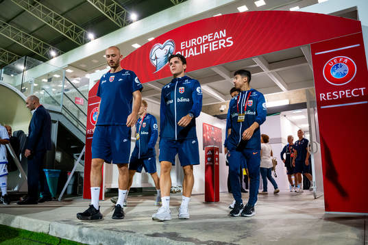 Fredrik Aursnes, Hugo Vetlesen and Osame Sahraoui of Norway