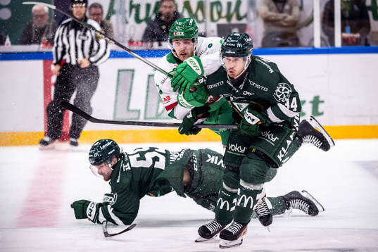 Färjestads Linus Johansson och Michael Lindqvist mot