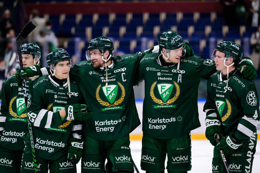 Färjestads Joel Nyström, Linus Johansson, Victor Ejdsell