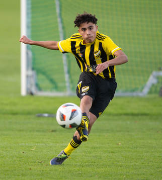 IFK Hässleholms Zeidan Salai matchen i div. 1 för P17, region 1, mellan IFK Hässleholm och Landskrona BoIS i Hässleholm 14 oktober 2023.