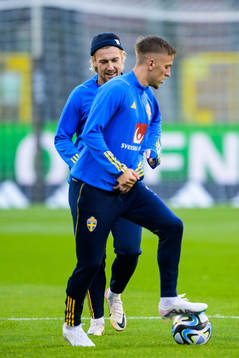 Emil Forsberg and Jesper Karlsson of the Swedish national
