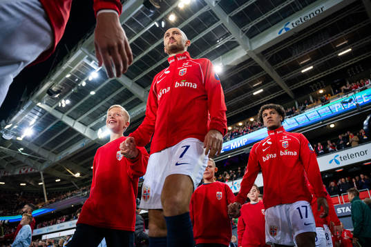 Fredrik Aursnes of Norway enters the pitch