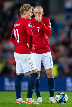 Martin Ødegaard and Fredrik Aursnes of Norway