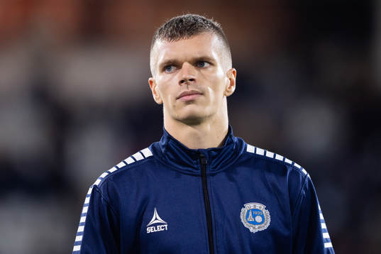 Utsiktens Lucas Hedlund innan fotbollsmatchen i Superettan