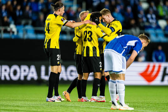 Momodou Lamin Sonko of Häcken celebrates after scoring the 1-1 goal